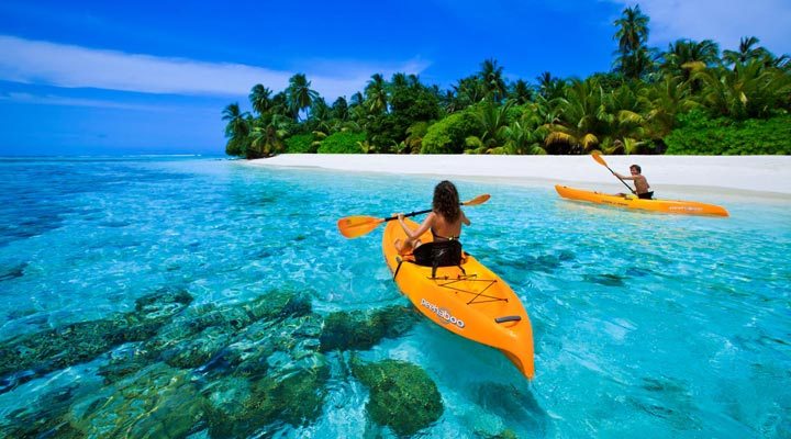 Maldives-Maldiverna-Kanot-Kayak-Canoe-Reef-Rev-Lagoon-Lagun-Strand-Beach