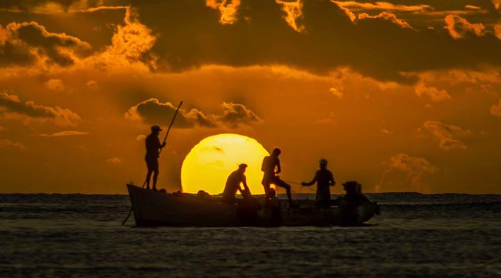 Mauritius-Sunset-Solnedgang-Boat-Bat-Sun-Sol