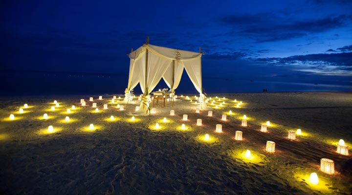 South-Palms-Beach-Strand-Night-Natt-Romance-Romans-Dinner-Middag-Private-Privat