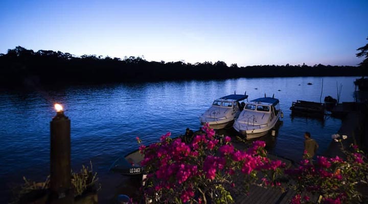 Sukau-Rainforest-Lodge-Resort-Borneo-Sunset-Night-Natt