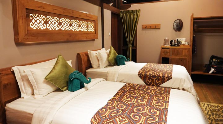 Sukau-Rainforest-Lodge-Room-Rooms-Rum-Bed-Sang