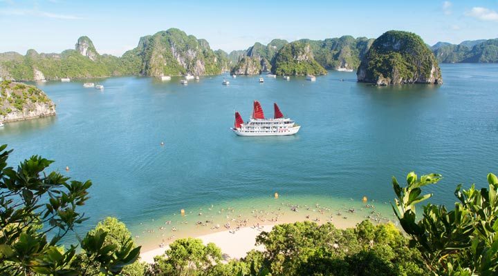 Vietnam-Halong-Bay-Hanoi-Bildspel-Strand